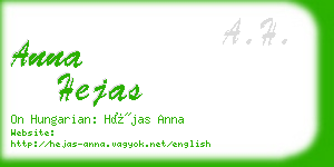 anna hejas business card